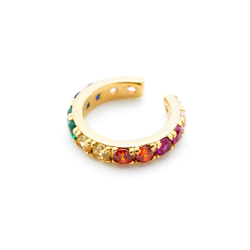 Rainbow Candy Huggie Cuff Earring