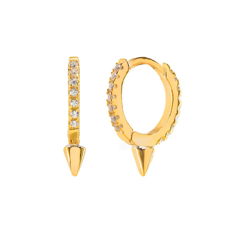 Simple Zirconia Hoop Earrings