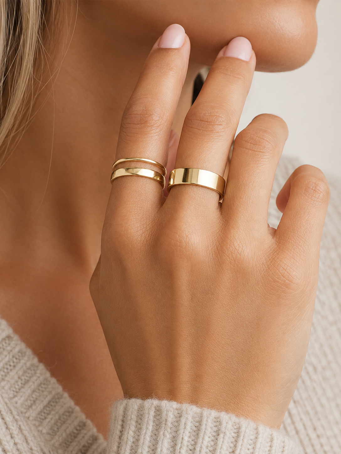 PVD Gold Stacking Ring Set