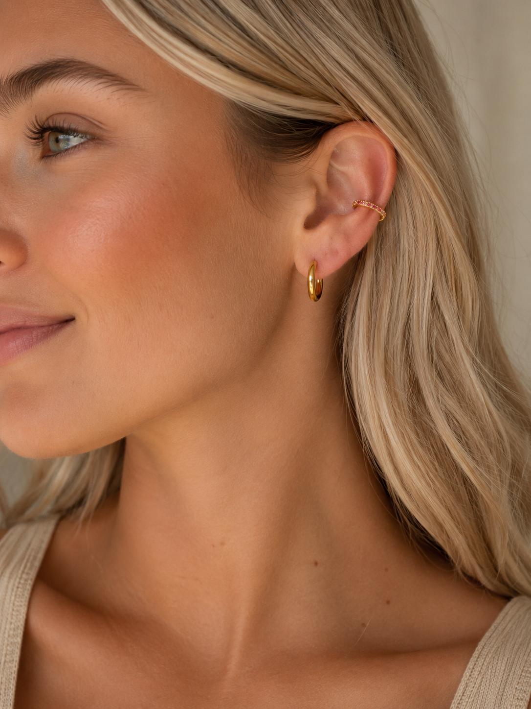 Rainbow Candy Huggie Cuff Earring