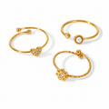 Flower, Heart & Pearl Ring Set