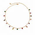 Coloured Diamond Charm Necklace