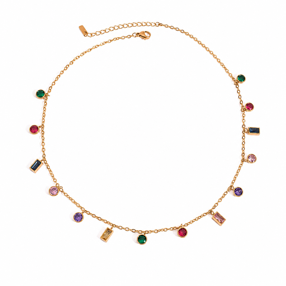 Coloured Diamond Charm Necklace