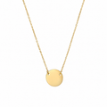 14K Gold Plated Round Pendant Necklace