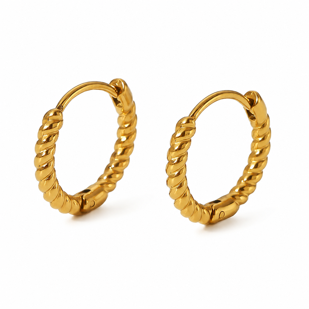 Twisted Gold Hoop Earrings
