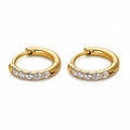 Gold Zirconia Huggie Earring Set